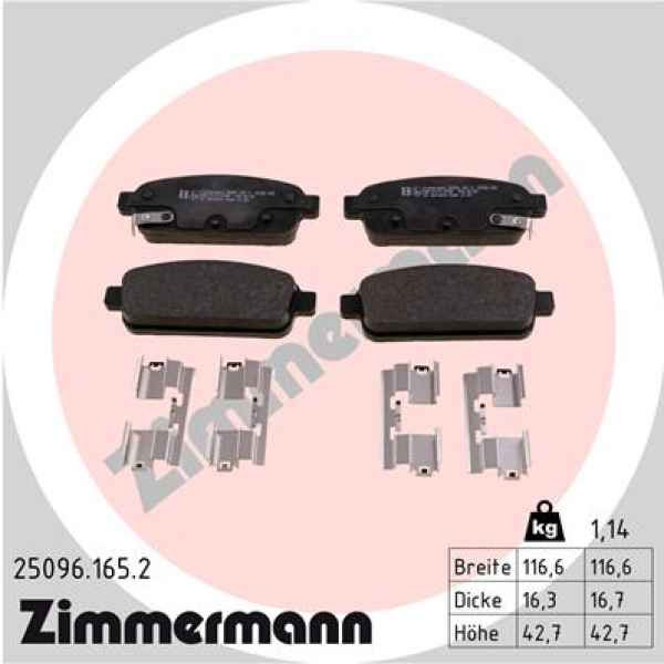 Zimmermann Brake pads for OPEL ASTRA J (P10) rear