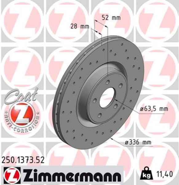 Zimmermann Sport Brake Disc for FORD FOCUS II (DA_, HCP, DP) front