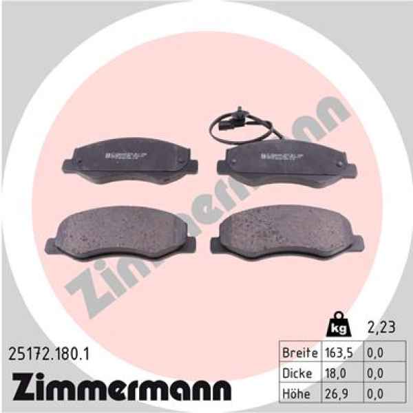 Zimmermann Brake pads for OPEL MOVANO B Kipper (X62) rear