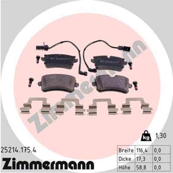Zimmermann Brake pads for AUDI A5 (8T3) rear