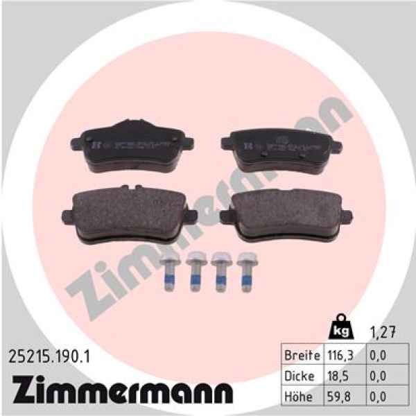Zimmermann Brake pads for MERCEDES-BENZ GLA-KLASSE (X156) rear