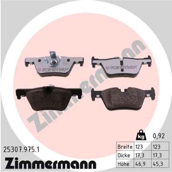 Zimmermann rd:z Brake pads for BMW 3 Gran Turismo (F34) rear