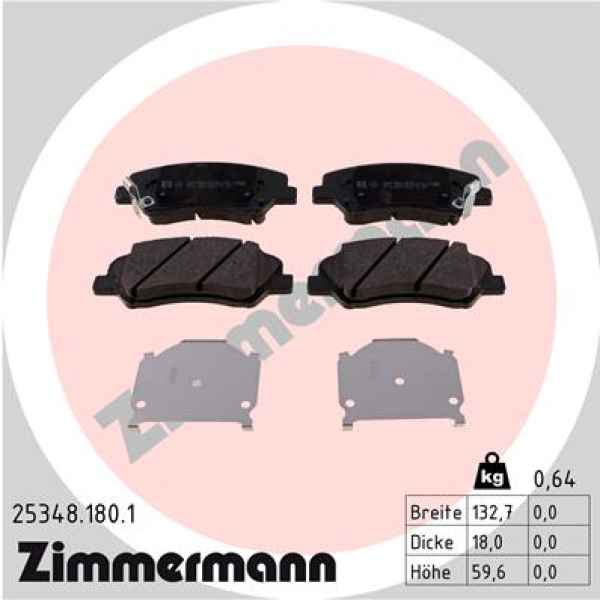 Zimmermann Brake pads for HYUNDAI ACCENT IV Stufenheck (RB) front