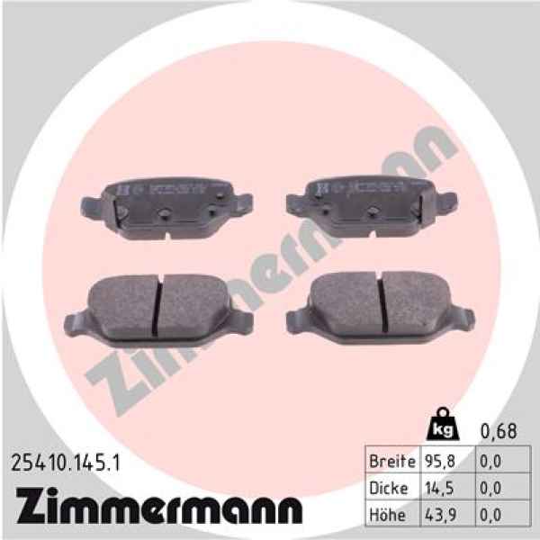 Zimmermann Brake pads for FIAT PANDA VAN (312_, 519_) rear