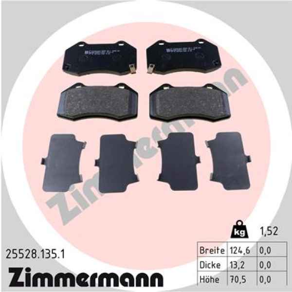 Zimmermann Brake pads for ABARTH 124 Spider front