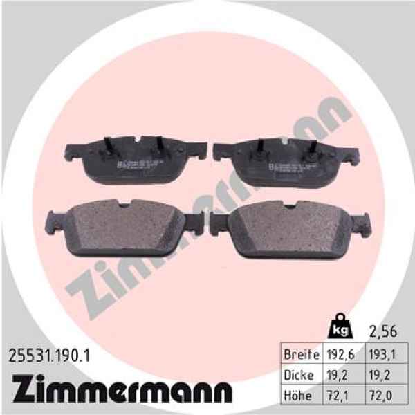 Zimmermann Brake pads for MERCEDES-BENZ M-KLASSE (W166) front