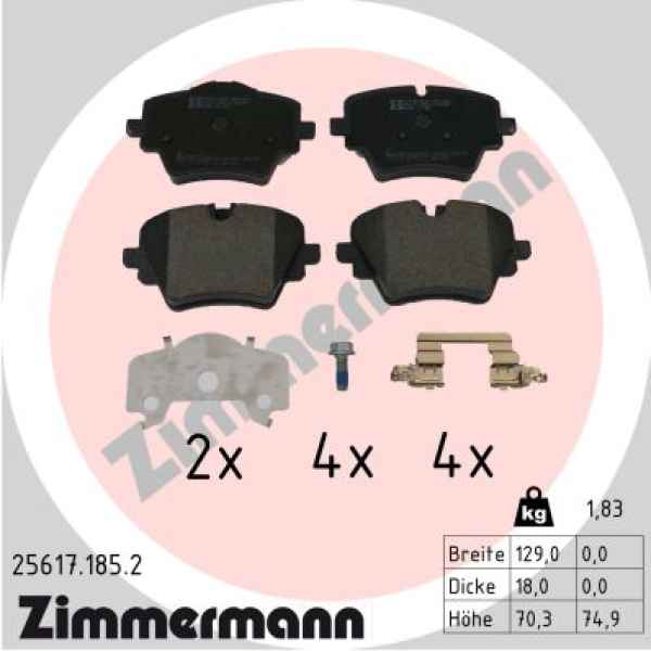 Zimmermann Brake pads for BMW 2 Active Tourer (U06) front