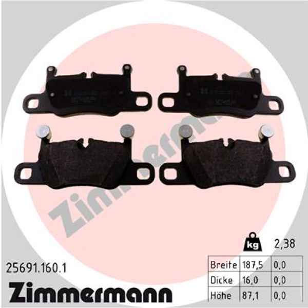 Zimmermann Brake pads for PORSCHE 911 Cabriolet (991) rear