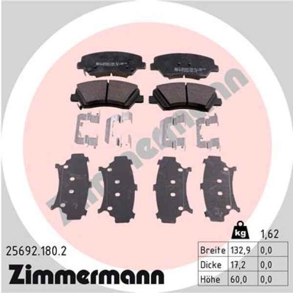 Zimmermann Brake pads for KIA SOUL (AM) front