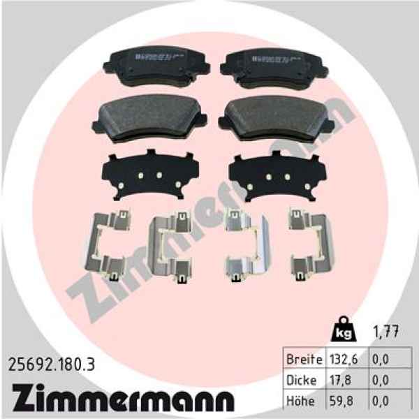 Zimmermann Brake pads for KIA CEED Sportswagon (CD) front
