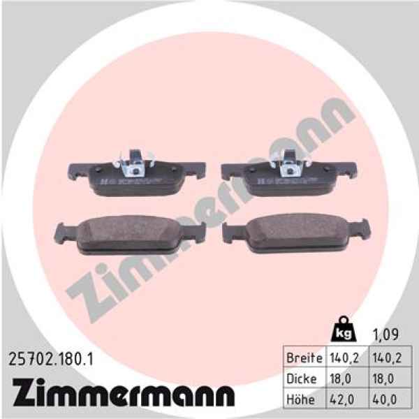 Zimmermann Brake pads for RENAULT TWINGO III (BCM_) front