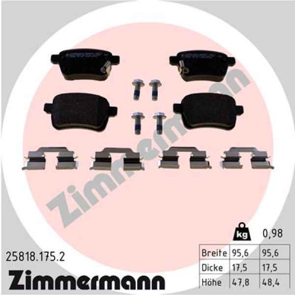 Zimmermann Brake pads for FIAT TIPO Schrägheck (356_) rear