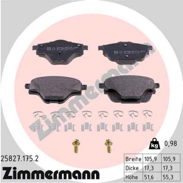 Zimmermann Brake pads for CITROËN GRAND C4 SPACETOURER (3A_, 3E_) rear