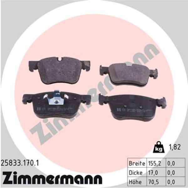 Zimmermann Brake pads for CITROËN C4 Grand Picasso II front