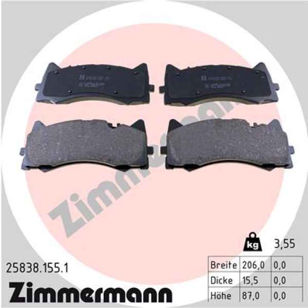 Zimmermann Brake pads for MERCEDES-BENZ AMG GT Roadster (R190) front