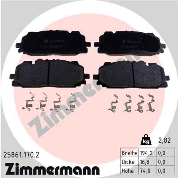 Zimmermann Bremsbeläge für AUDI A4 Avant (8W5, B9) vorne