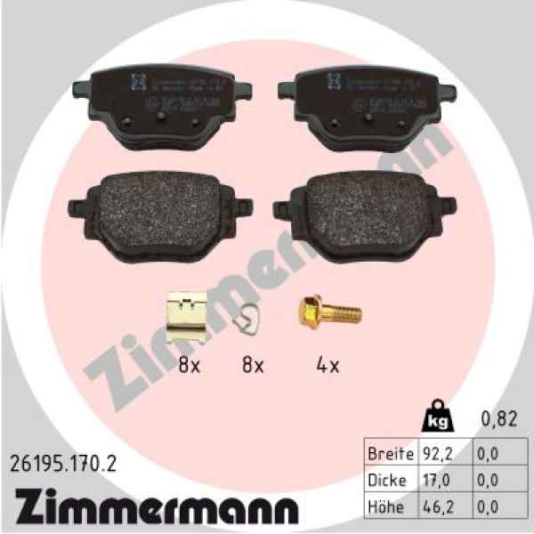 Zimmermann Bremsbeläge für PEUGEOT 2008 II (UD_, US_, UY_, UK_) hinten