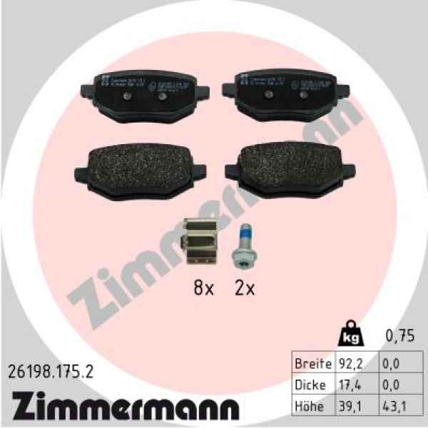 Zimmermann Brake pads for OPEL CORSA F (P2JO) rear