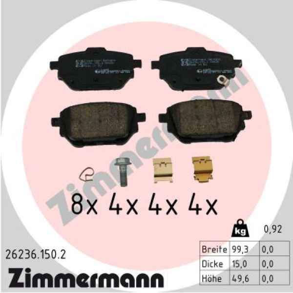 Zimmermann Brake pads for TOYOTA YARIS CROSS (MXP_) rear