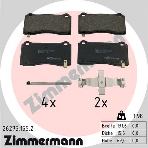 Zimmermann Bremsbeläge für TESLA MODEL 3 (5YJ3) vorne