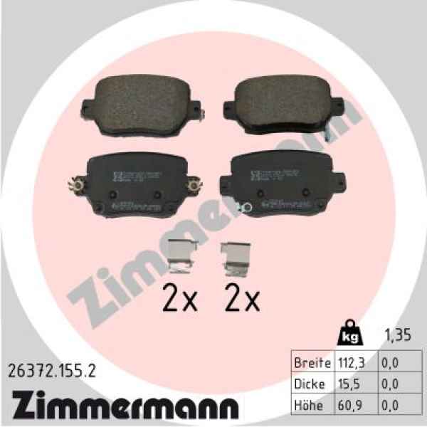 Zimmermann Brake pads for TESLA MODEL 3 (5YJ3) rear