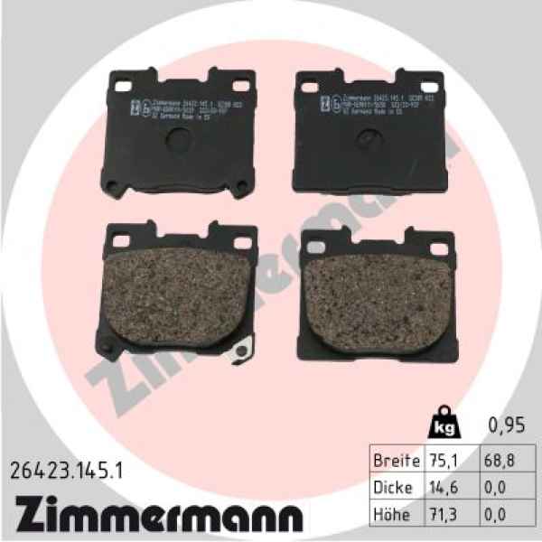 Zimmermann Brake pads for TOYOTA YARIS (_P21_, _PA1_, _PH1_) rear