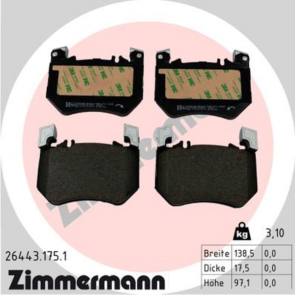 Zimmermann Brake pads for MERCEDES-BENZ GLC (X254) front