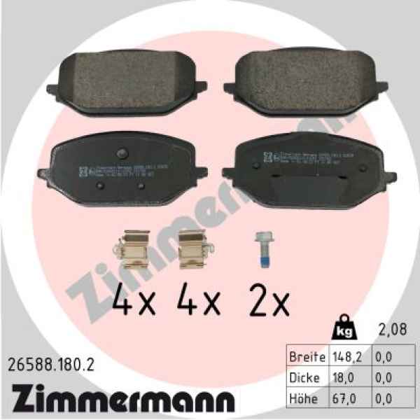 Zimmermann Brake pads for PEUGEOT PARTNER Kasten/Großraumlimousine (K9) front