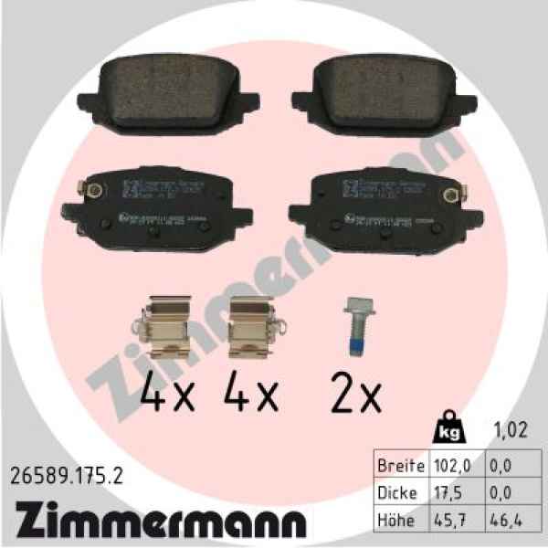 Zimmermann Bremsbeläge für NISSAN QASHQAI III (J12) hinten