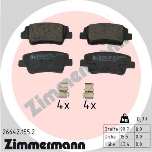 Zimmermann Bremsbeläge für HYUNDAI i20 III (BC3, BI3) hinten