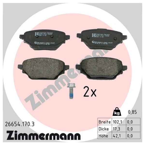 Zimmermann Bremsbeläge für MERCEDES-BENZ T-KLASSE Großraumlimousine (W420) hinten