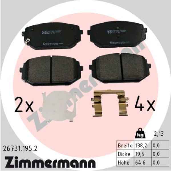 Zimmermann Brake pads for HYUNDAI TUCSON (NX4E, NX4A) front