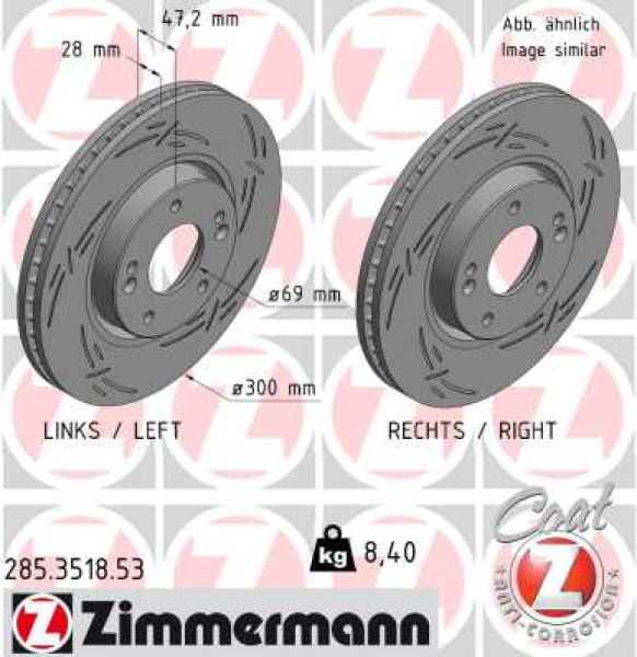 Zimmermann Sport Brake Disc for KIA OPTIMA (FSGDS6B) front