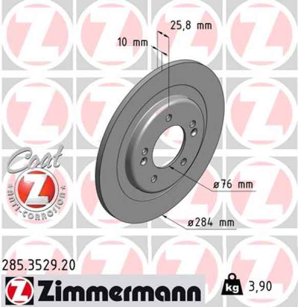 Zimmermann Brake Disc for HYUNDAI i30 Coupe rear