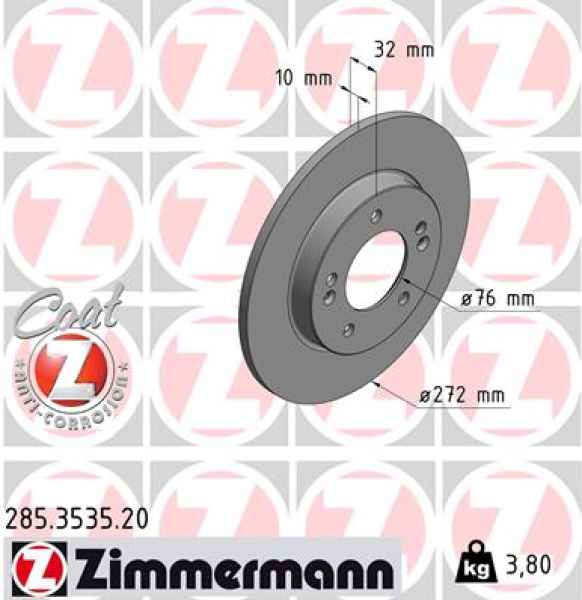 Zimmermann Bremsscheibe für HYUNDAI i30 (PDE, PD, PDEN) hinten