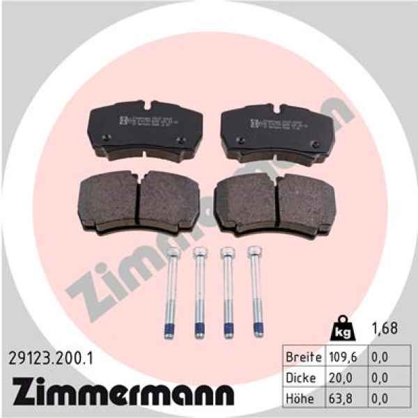 Zimmermann Brake pads for IVECO DAILY IV Kipper rear