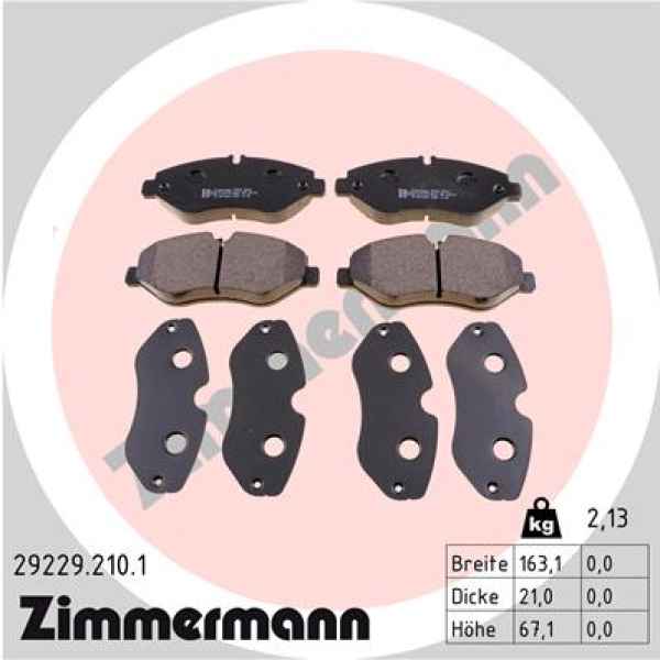 Zimmermann Brake pads for IVECO DAILY V Pritsche/Fahrgestell front