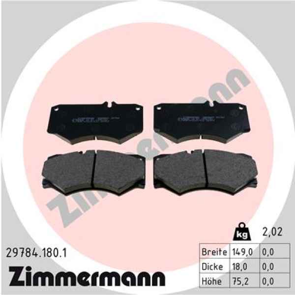 Zimmermann Brake pads for MERCEDES-BENZ T2/L Kipper front