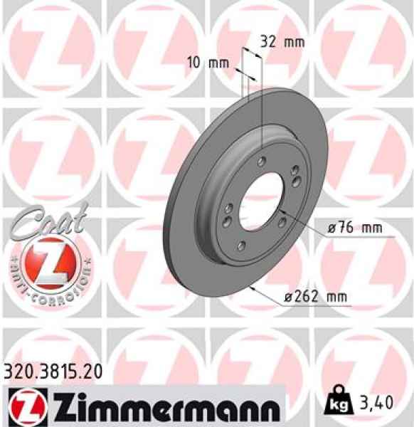 Zimmermann Brake Disc for KIA NIRO rear