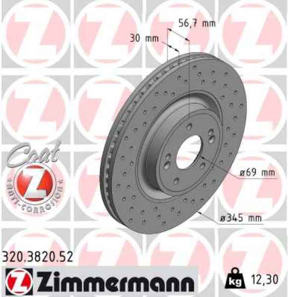 Zimmermann Sportbremsscheibe Sport Z für KIA STINGER (CK) vorne