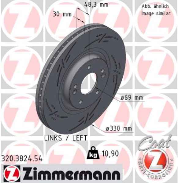 Zimmermann Sportbremsscheibe Black Z für KIA OPTIMA (JF) vorne links