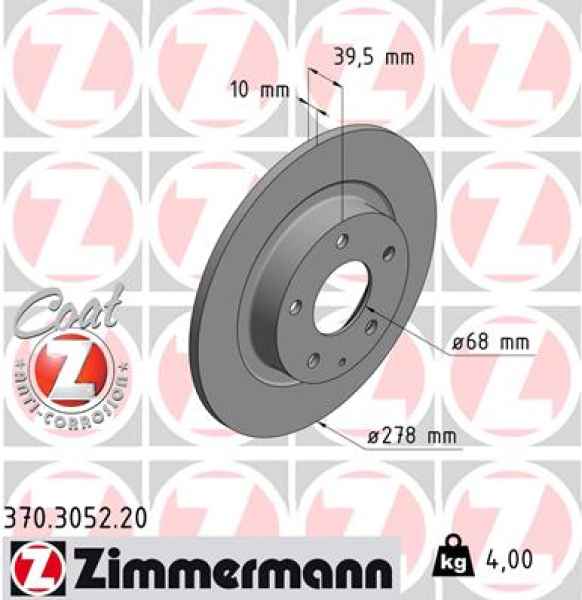 Zimmermann Bremsscheibe für MAZDA 6 Kombi (GJ, GL) hinten