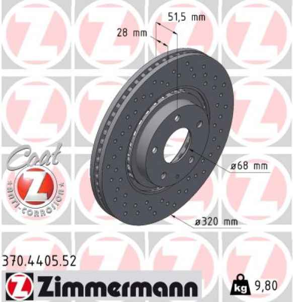 Zimmermann Sport Brake Disc for MAZDA 6 Stufenheck (GJ, GL) front