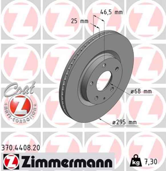 Zimmermann Brake Disc for MAZDA 3 Stufenheck (BP_) front