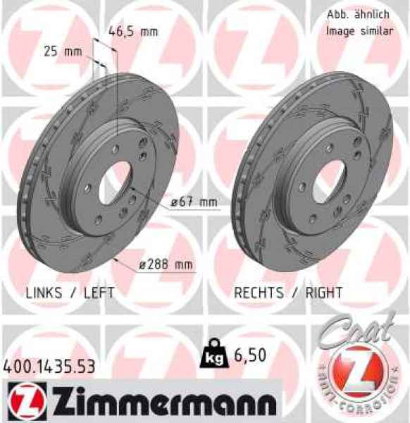 Zimmermann Sport Brake Disc for MERCEDES-BENZ C-KLASSE (W203) front