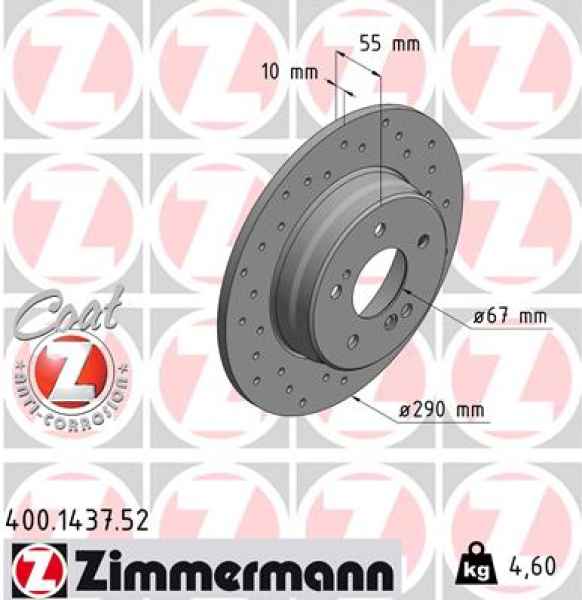 Zimmermann Sport Brake Disc for MERCEDES-BENZ C-KLASSE Sportcoupe (CL203) rear