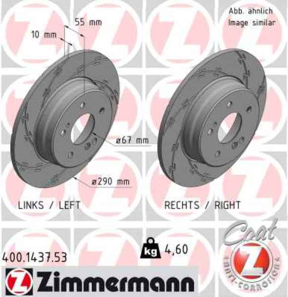 Zimmermann Sport Brake Disc for MERCEDES-BENZ CLK Cabriolet (A208) rear