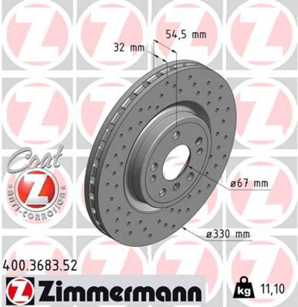 Zimmermann Sportbremsscheibe Sport Z für MERCEDES-BENZ M-KLASSE (W166) vorne