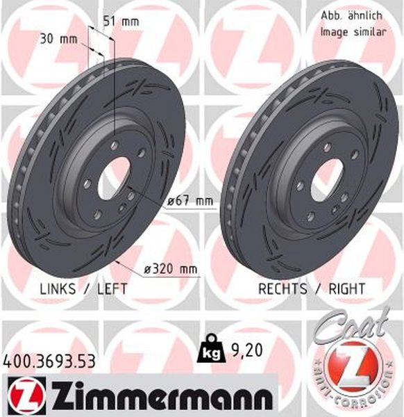 Zimmermann Sport Brake Disc for MERCEDES-BENZ B-KLASSE Sports Tourer (W246, W242) front