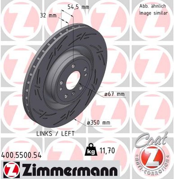 Zimmermann Sportbremsscheibe Black Z für MERCEDES-BENZ GL-KLASSE (X166) vorne links